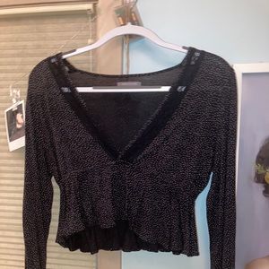 Urban Outfitters Low Cut Cropped Blouse